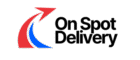 blue and red modern logistic service logo